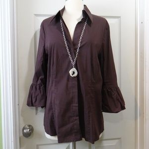 BCBG MAX AZRIA - Princess Sleeve Button Down Top!